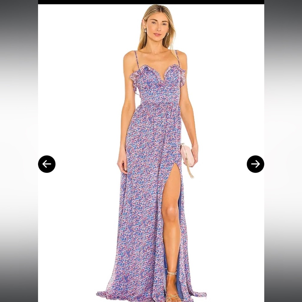 Sau Lee Floral Floor Length Dress